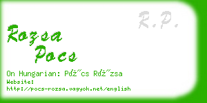 rozsa pocs business card